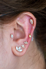 Maria Tash Single Teardrop Marquise Diamond Threaded Stud