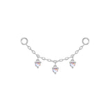 Modern Mood Chain with Dripping Round Colored Stones