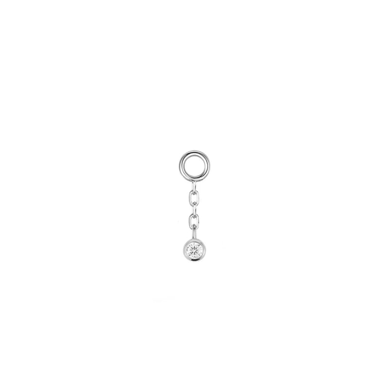 Modern Mood Tiny Charm - Gold Round Bead, Gold Marquise Bead and Bezel Diamond