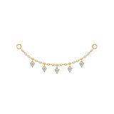 Modern Mood Chain with Dripping Round Colored Stones
