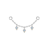 Modern Mood Chain with Dripping Round Colored Stones