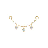 Modern Mood Chain with Dripping Round Colored Stones