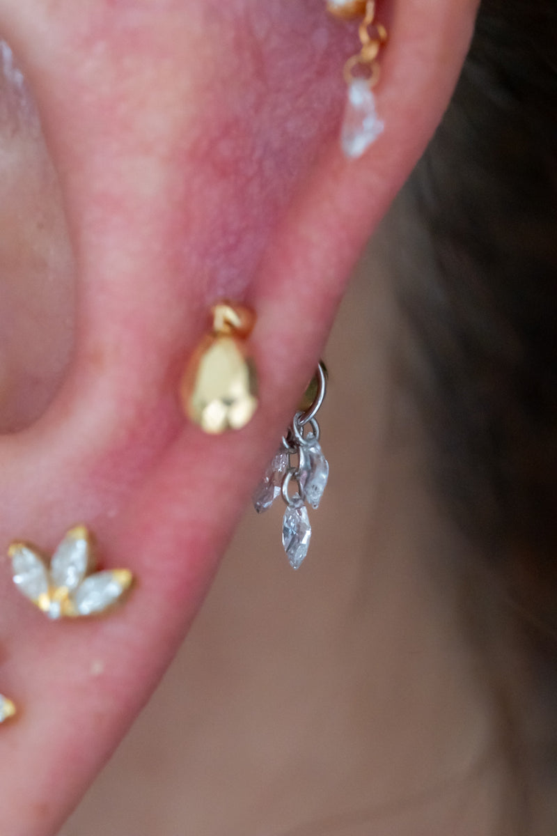 Maria Tash Single Teardrop Marquise Diamond Threaded Stud