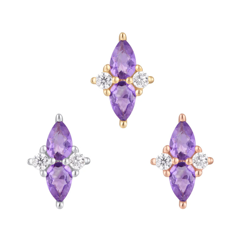 BUDDHA JEWELRY ETHEREAL - AMETHYST + CZ - THREADLESS END