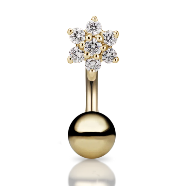 Maria Tash Diamond Flower And Ball Rook Barbell