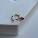 PUPIL HALL  RHODOLITE GARNET BRIOLETTE CHAINED SEAM RING NEW