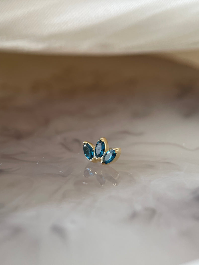 Anatometal  Marquise Fan End 3 Stones Mini Threadless (18K Gold)