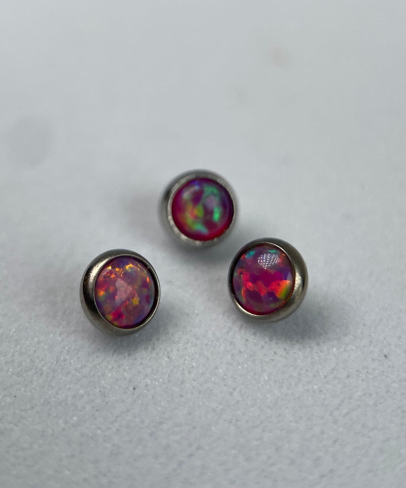 Anatometal  Threaded Bezel Set Gem End