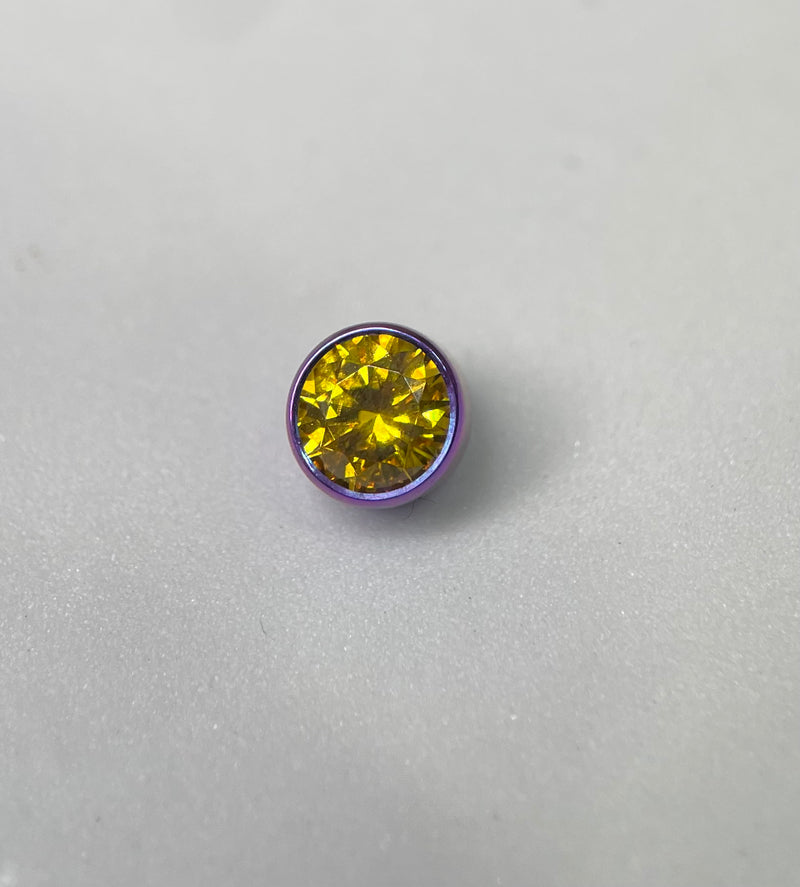 Anatometal  Threaded Bezel Set Gem End