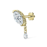 Maria Tash Single Teardrop Marquise Diamond Threaded Stud