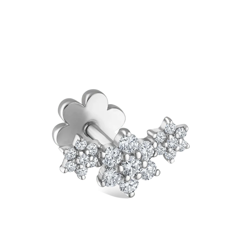 Maria Tash Three Flower Garland Diamond Threaded Stud