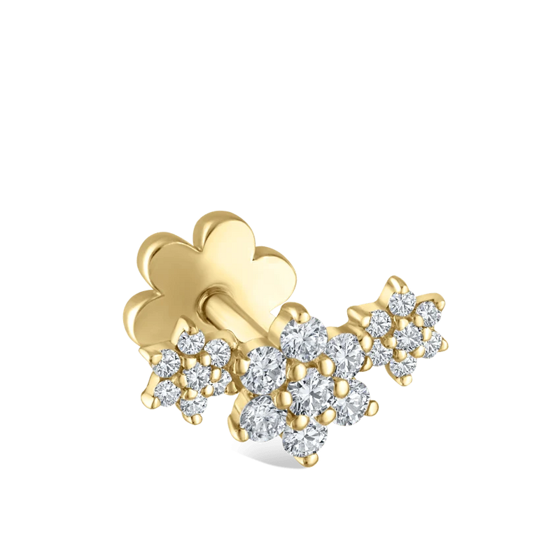 Maria Tash Three Flower Garland Diamond Threaded Stud