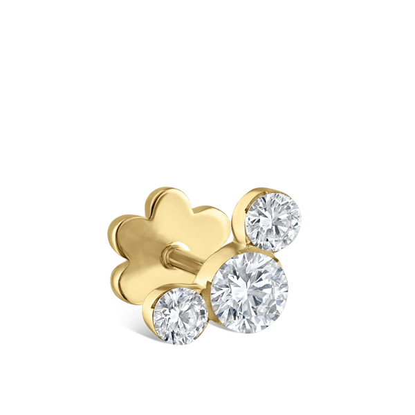 Maria Tash Invisible Set Three Diamond Curve Threaded Stud