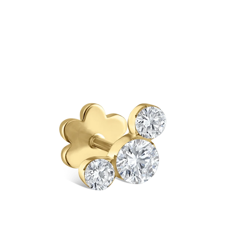 Maria Tash Invisible Set Three Diamond Curve Threaded Stud