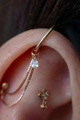 BVLA Drilled Pear Charm Seam Ring