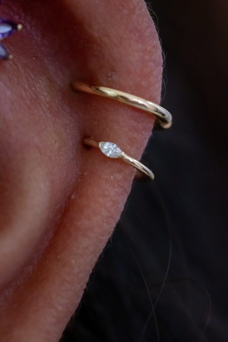 BVLA Fixed Ring with Closed Back Marquise V Prong (Orientation: Rook/Navel)