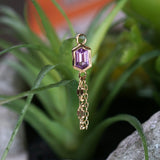 Modern Mood Bezel Set Elongated Hexagon Sapphire with 3 Mixed Chains Charm One-Of-A-Kind