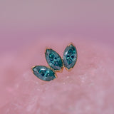 Anatometal Marquise Fan End 3 Stones Threadless (18K Gold) - Mini