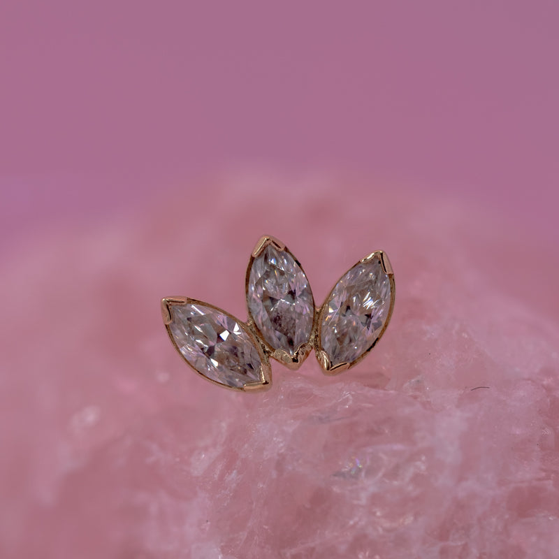 Anatometal Marquise Fan End 3 Stones - Standard