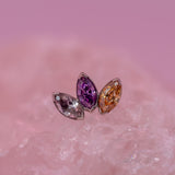 Anatometal Marquise Fan End 3 Stones Threadless (18K Gold) - Mini