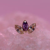 Anatometal Marquise Fan End 3 Stones Threadless (18K Gold) - Mini
