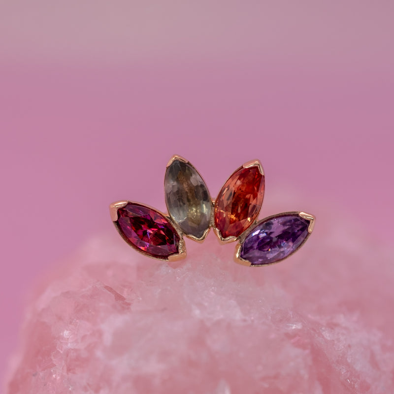 Anatometal Marquise Fan End 4 Stones (18K Gold) - Standard