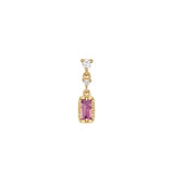 Modern mood Cascade 2 with Fluted Edge Baguette Charm - Colored Gemstone