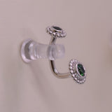 BVLA J Curved Barbell with Threaded 5mm Beaded Choctaw Top and Fixed 6mm Beaded Choctaw Bottom - Threaded