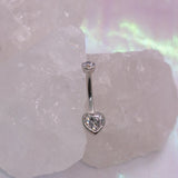 BVLA Heart Bezel Curved Barbell - Threaded