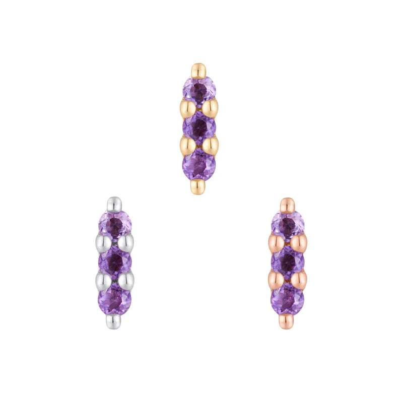 BUDDHA JEWELRY MISHKA 3 - AMETHYST - THREADLESS END