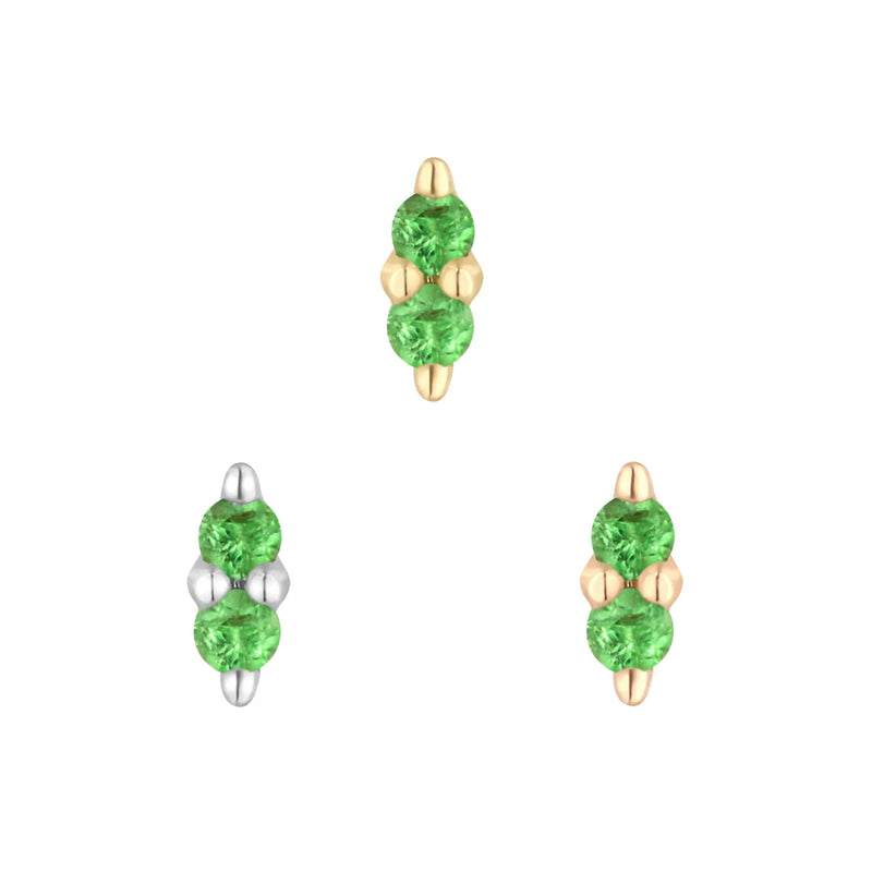 BUDDH JEWELRY MISHKA PRONG 2 - TSAVORITE - THREADLESS END