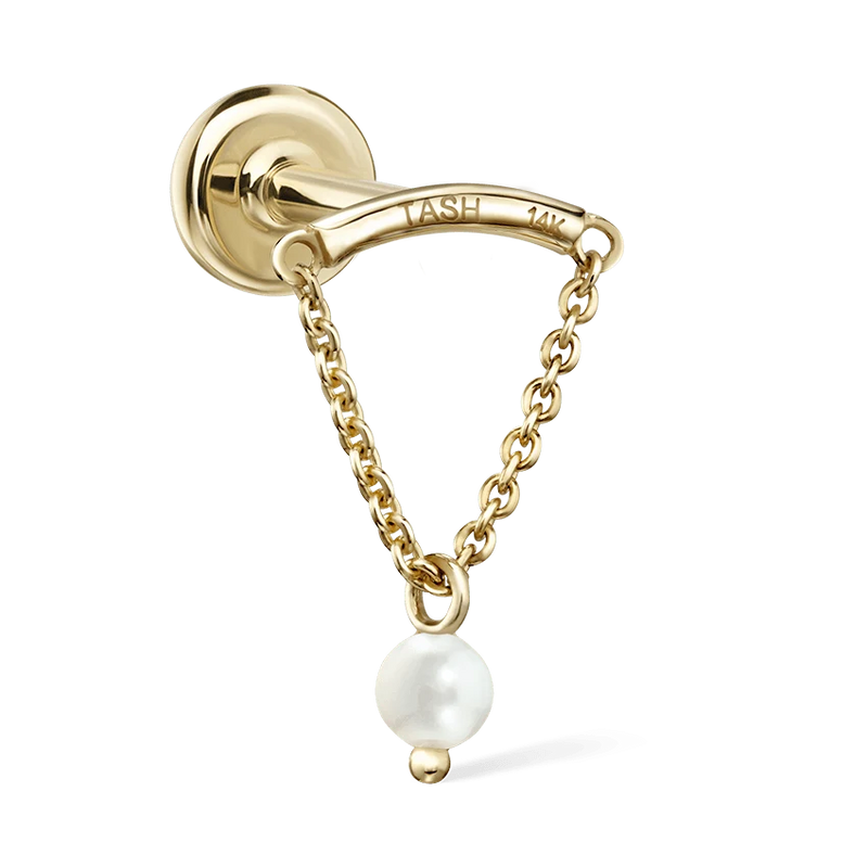 Maria Tash Pearl Drape Threaded Stud Earring