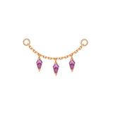 Modern Mood Chain with 3 Dripping Kite Gemstones