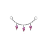 Modern Mood Chain with 3 Dripping Kite Gemstones