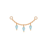 Modern Mood Chain with 3 Dripping Kite Gemstones