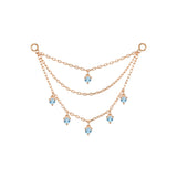 Modern Mood Triple Layer Chain With Round Dripping Gemstones