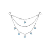Modern Mood Triple Layer Chain With Round Dripping Gemstones
