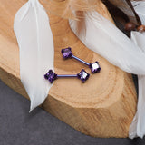 Anatometal Princess-Cut Side-Set Gem (6mm)