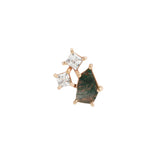 BUDDHA JEWELRY LYRA - MOSS AGATE + CZ - THREADLESS END