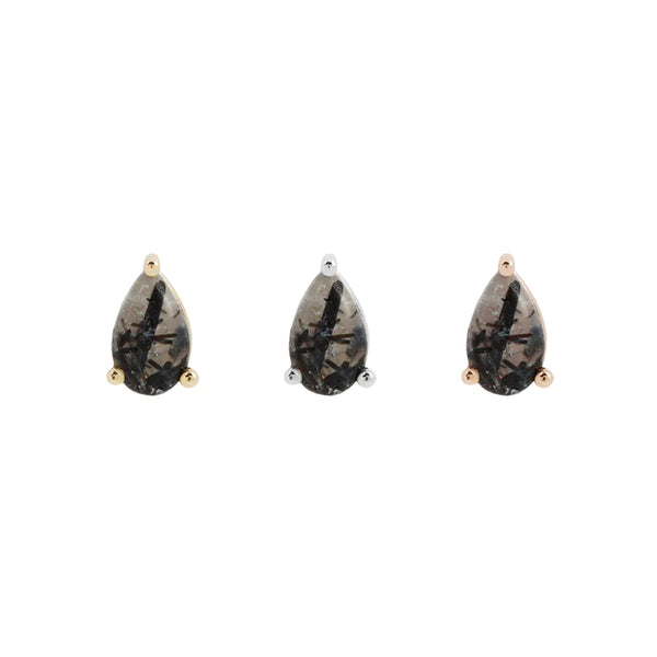 BUDDHA JEWELRY TOURMALATED QUARTZ PEAR - THREADLESS END