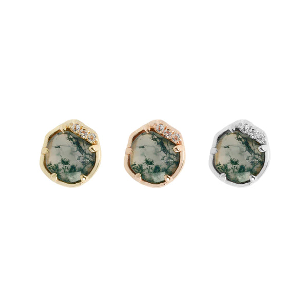 BUDDHA JEWELRY VISION - MOSS AGATE - THREADLESS END