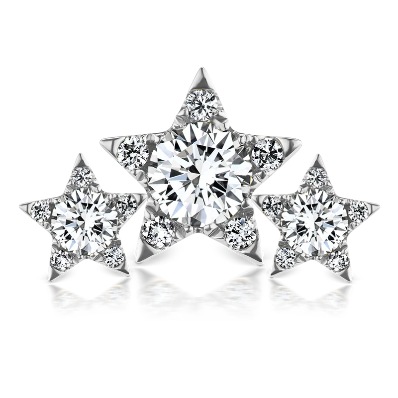 Maria Tash Diamond Three Star Garland Stud Earring