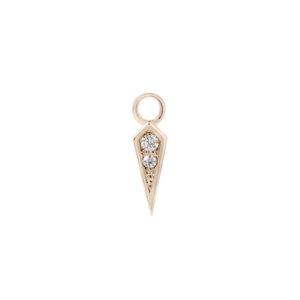 BUDDHA JEWELRY SPIKE CHARM 14KT SOLID GOLD + CZ