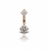 Maria Tash 3mm-4mm Square Cubic Zirconia Barbell (Rose Gold)